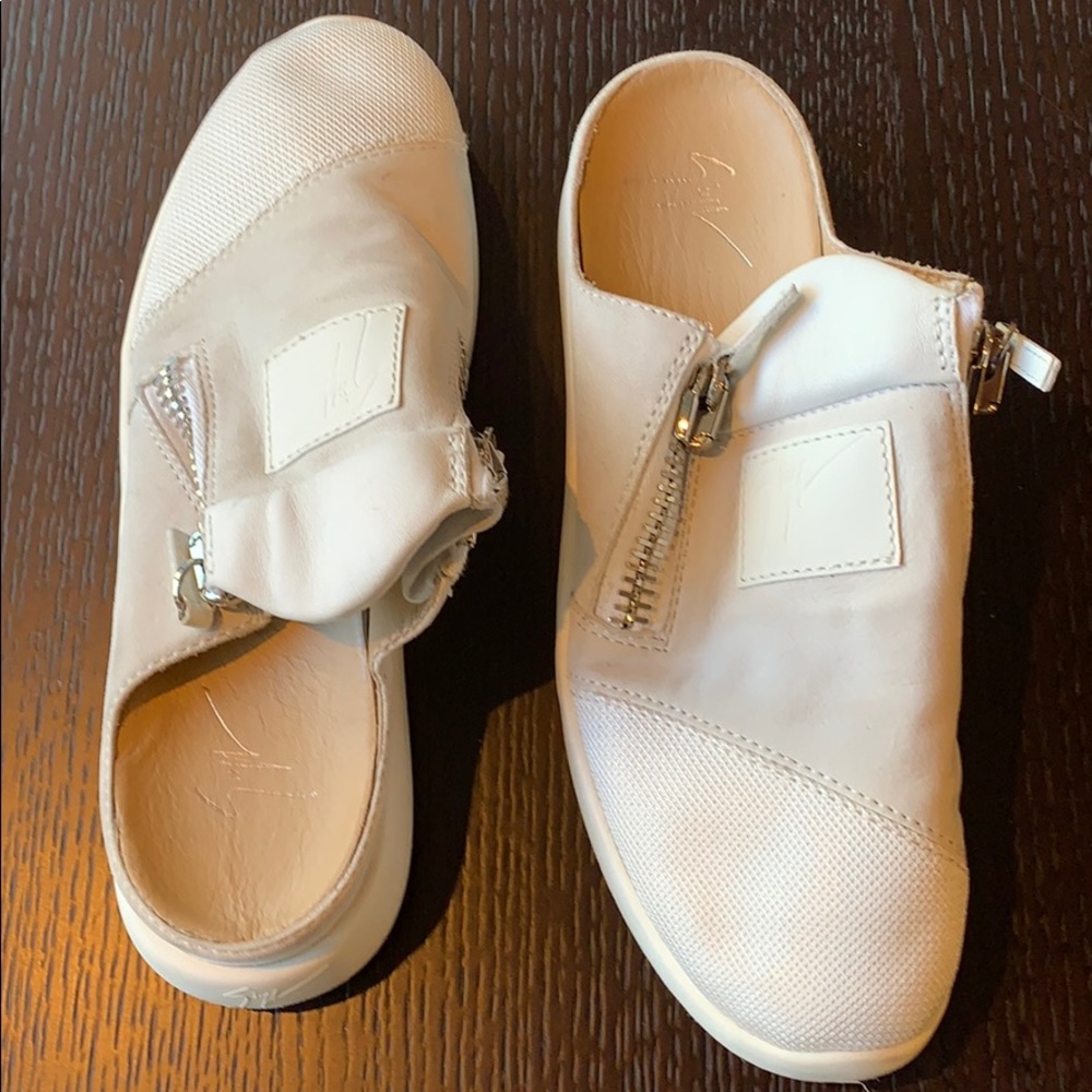 Giuseppe zanottinwhitel leather sneaker slides